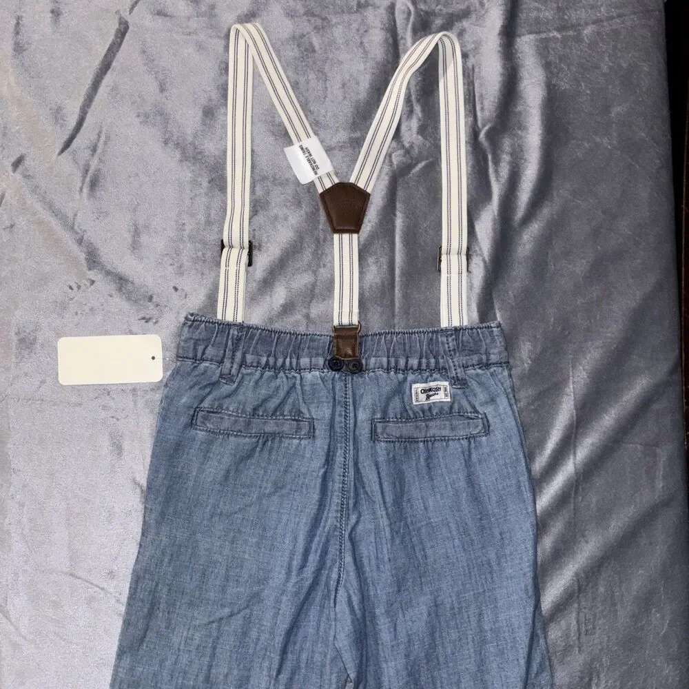 Osh Kosh B’Gosh Chambray Pants With Suspenders Size 5T